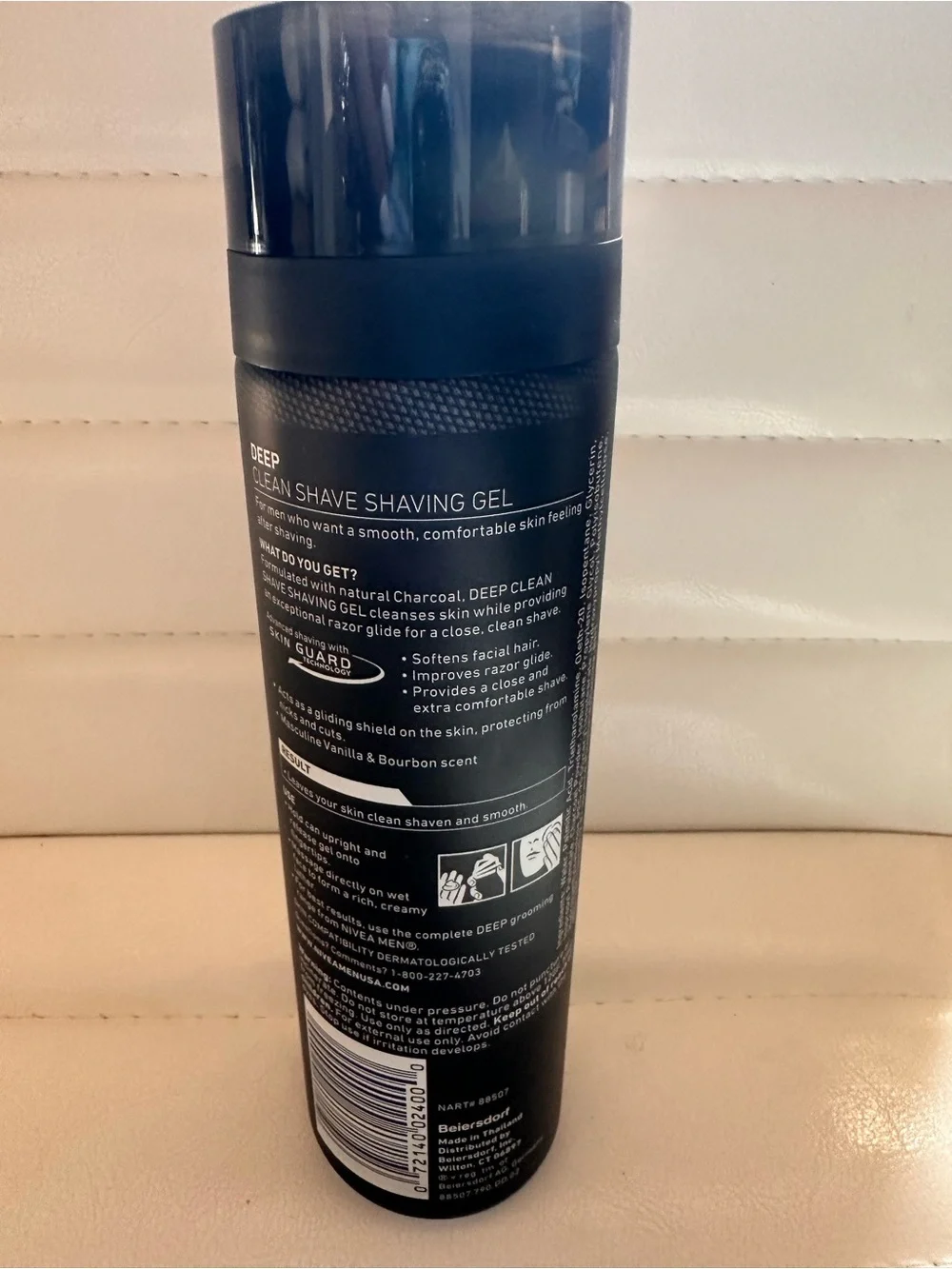 Nivea Men Deep Clean Shave Shaving Gel Natural Charcoal Vanilla & Bourbon 7 oz